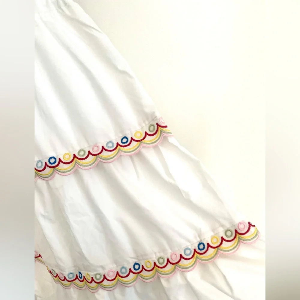 DALIA MACPHEE BNWT Scalloped Embroidered Shirt Dress Tie Waist Size M Lined - Picture 6 of 16